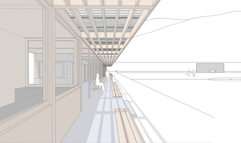 Sportvereinsgebäude SV Obermillstatt, Schaubild: Hohengasser Wirnsberger Architekten ztgmbh