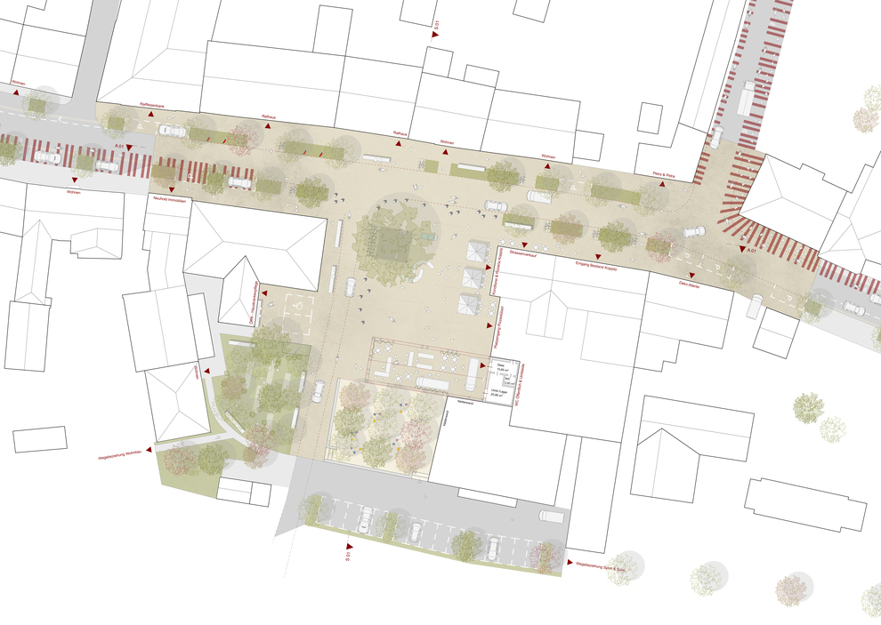 Zentrumsentwicklung / Platzgestaltung, Schaubild: AAPS Atelier für Architektur ZT GmbH