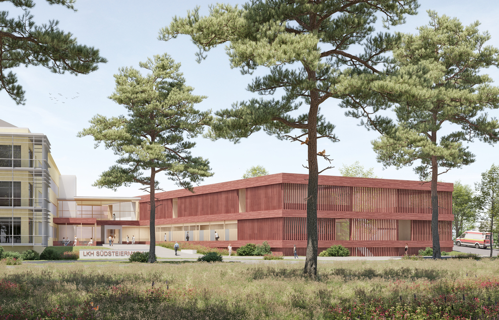 Funktionstrakt LKH Südsteiermark, Standort Wagna, Foto: Dietger Wissounig Architekten