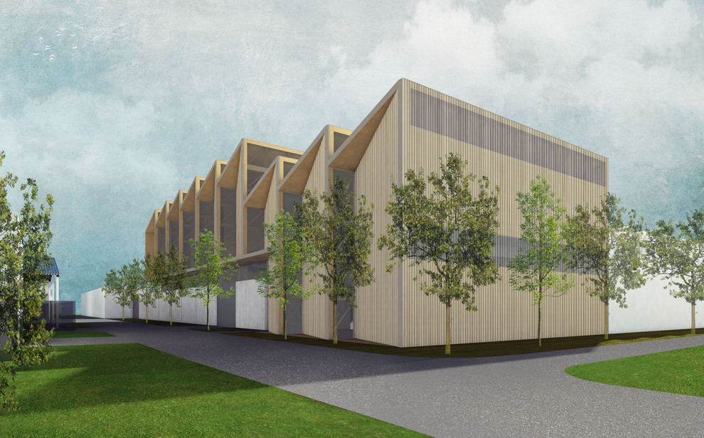 Erweiterung der Technischen Versuchs- und Forschungsanstalt (TVFA) am Campus Technikerstraße - Zubau einer Prüfhalle mit angeschlossenem Labortrakt zum Bestandsgebäude Technikerstraße 11, Foto: Borisav Ilic