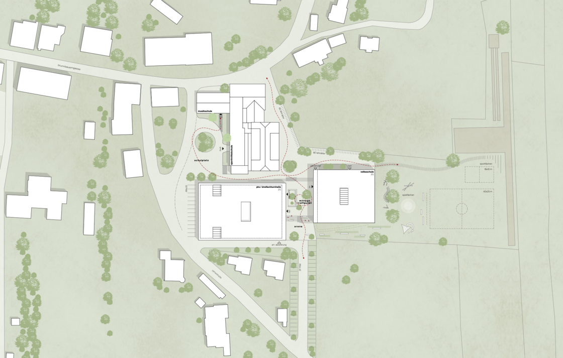 Ein Plan von dreiplus Architekten