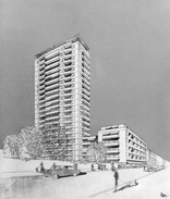 Das Elisabethhochhaus, Schaubild: Karl Raimund Lorenz © Privatbesitz: Edda Gellner