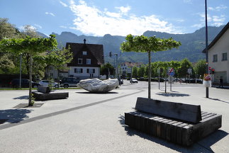 Bahnhofsvorplatz Hohenems, Foto: Maria Anna Schneider-Moosbrugger