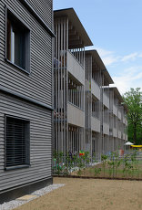 Holzwohnbauten im Dragoner-Quartier, Foto: Walter Ebenhofer