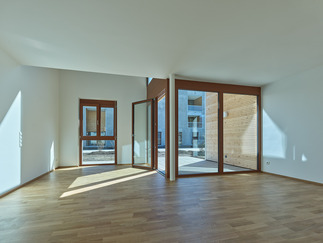 Passivhauswohnanlage d'Sidlig, Foto: Bruno Klomfar
