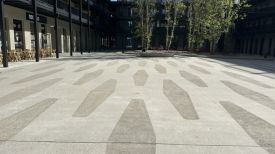 Geschliffener Beton veredelt Wohnanlage